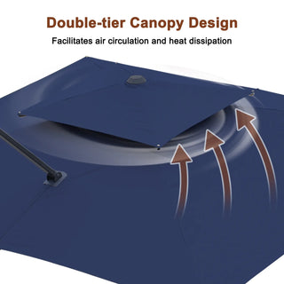 10 FT Aluminum Patio Cantilever Umbrella with Removable Light Strips