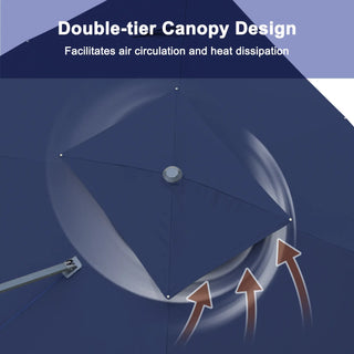 10x13 FT Aluminum Cantilever Umbrella with Base & Removable Lights
