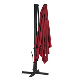 Square Cantilever Patio Umbrella with 90° Tilt, Optional LED/Bluetooth, 4 Colors