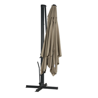 Square Cantilever Patio Umbrella with 90° Tilt, Optional LED/Bluetooth, 4 Colors