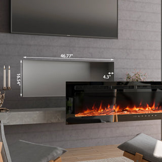 5000 Maximum BTUs Black Fan-forced Electric Heater Fireplace