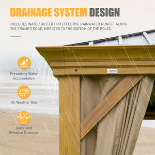 Aetherdome 14x20 FT Aluminum Hardtop Gazebo with Double Roof, Curtains & Netting