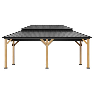 Aetherdome 12x20 FT Outdoor Cedar Wood Frame Gazebo Galvanized