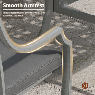 Outdoor Cast Aluminum Dining Armchair with Weather-Resistant Cushion