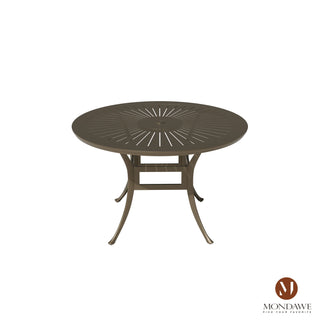 5 Piece Cast Aluminum Patio Dining Set - 48" Round Table with Umbrella Hole