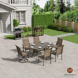 7-Piece Outdoor Patio Oval Dining Table and Chair Set