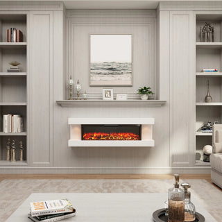 50" Wall Mounted Electric Fireplace with Remote
