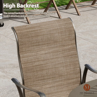 Set of 2 Outdoor Swivel Rocking Chairs – Cast Aluminum Frame with Textilene Seats, High-Back Design