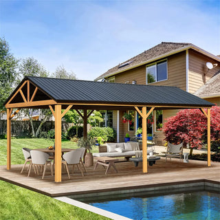 Cedarpinnacle Outdoor Hardtop Gazebo Wood Looking Frame