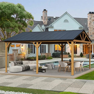 Cedarpinnacle Outdoor Hardtop Gazebo Wood Looking Frame