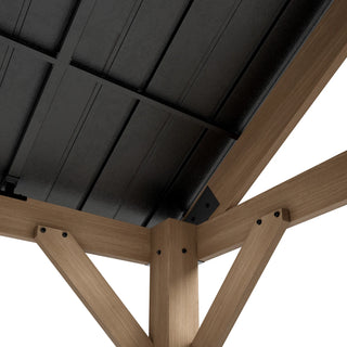 Cedarpinnacle Cedar Wood Gazebo with Steel Gable Hardtop for Patio & Backyard