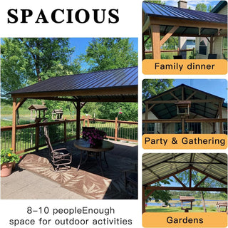 Cedarpinnacle Outdoor Hardtop Gazebo Wood Looking Frame