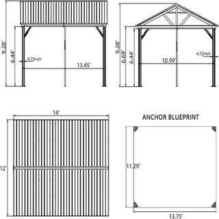 Cedarpinnacle Outdoor Hardtop Gazebo Wood Looking Frame