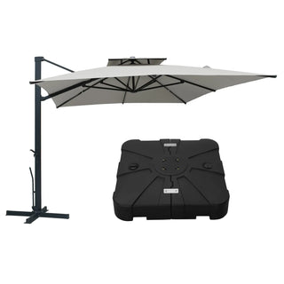 10x13 FT Aluminum Cantilever Umbrella with Base & Removable Lights