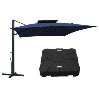 10x13 FT Aluminum Cantilever Umbrella with Base & Removable Lights