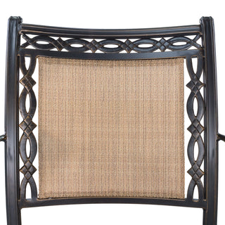 5-Piece Cast Aluminum Patio Dining Set with Swivel Chairs & Round Table – Brown