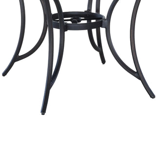 5-Piece Cast Aluminum Patio Dining Set with Swivel Chairs & Round Table – Brown