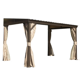 VineLull Hardtop Wall Mounted Pergola with Sloping Galvanized Steel Roof