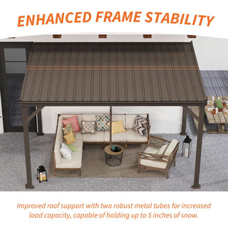 VineLull Hardtop Wall Mounted Pergola with Sloping Galvanized Steel Roof