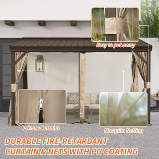 VineLull Hardtop Wall Mounted Pergola with Sloping Galvanized Steel Roof