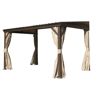 VineLull Hardtop Wall Mounted Pergola with Sloping Galvanized Steel Roof