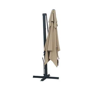 10 FT Aluminum Patio Cantilever Umbrella with Removable Light Strips