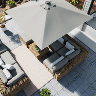 Square Cantilever Patio Umbrella with 90° Tilt, Optional LED/Bluetooth, 4 Colors