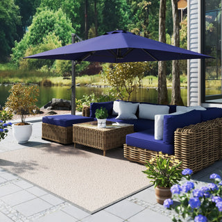 Square Cantilever Patio Umbrella with 90° Tilt, Optional LED/Bluetooth, 4 Colors
