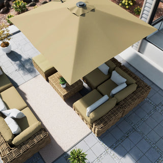 Square Cantilever Patio Umbrella with 90° Tilt, Optional LED/Bluetooth, 4 Colors