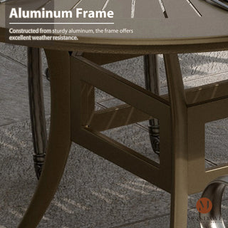 72 x 42 Inch Oval Outdoor Dining Table – Cast Aluminum with Umbrella Hole, Seats 6-8