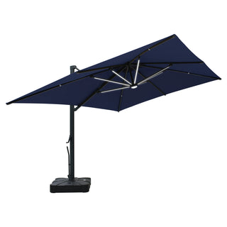 10x13 FT Aluminum Cantilever Umbrella with Base & Removable Lights