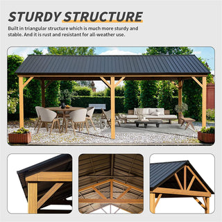 Cedarpinnacle Outdoor Hardtop Gazebo Wood Looking Frame