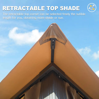 Aetherdome Heavy Duty Outdoor Gazebo with Double Roof, Curtains & Netting