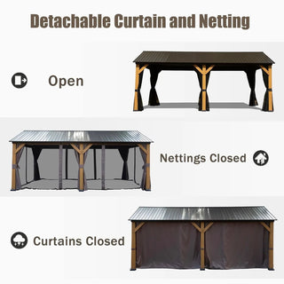 Cedarpinnacle Outdoor Hardtop Gazebo Wood Looking Frame