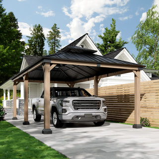 Cedarfort 12x20 FT Outdoor Patio Gazebo with Cedar Wood Frame