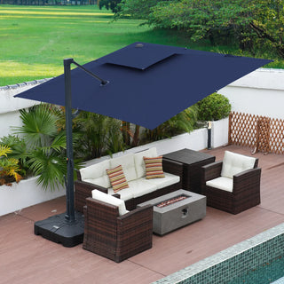 10 FT Aluminum Patio Cantilever Umbrella with Removable Light Strips