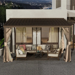 VineLull Hardtop Wall Mounted Pergola with Sloping Galvanized Steel Roof