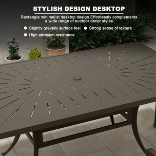 7-Piece Outdoor Patio Rectangular Dining Table and Chair Set