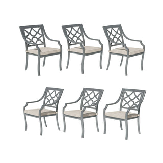 Outdoor Cast Aluminum Dining Armchair with Weather-Resistant Cushion