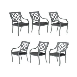 Outdoor Cast Aluminum Dining Armchair with Weather-Resistant Cushion
