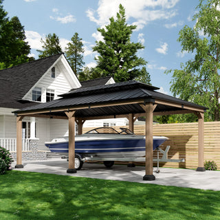 Cedarfort 12x20 FT Outdoor Patio Gazebo with Cedar Wood Frame