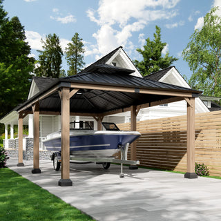 Cedarfort 12x20 FT Outdoor Patio Gazebo with Cedar Wood Frame