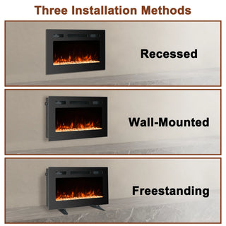 5000 Maximum BTUs Black Fan-forced Electric Heater Fireplace