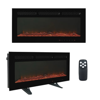 5000 Maximum BTUs Black Fan-forced Electric Heater Fireplace