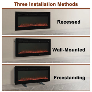 5000 Maximum BTUs Black Fan-forced Electric Heater Fireplace