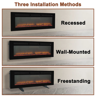 5000 Maximum BTUs Black Fan-forced Electric Heater Fireplace