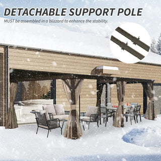 VineLull Hardtop Wall Mounted Pergola with Sloping Galvanized Steel Roof