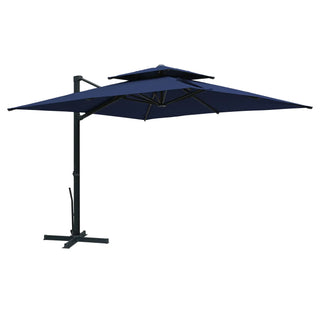 10 FT Aluminum Patio Cantilever Umbrella with Removable Light Strips