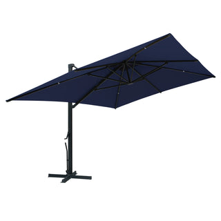 10x13 FT Aluminum Cantilever Umbrella with Base & Removable Lights
