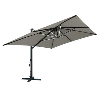 10x13 FT Aluminum Cantilever Umbrella with Base & Removable Lights